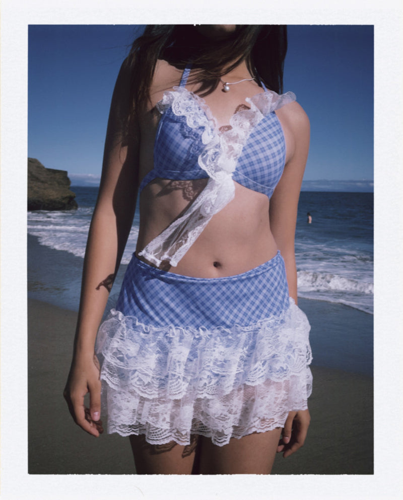 Blue Seaside Sweetheart Bikini Set